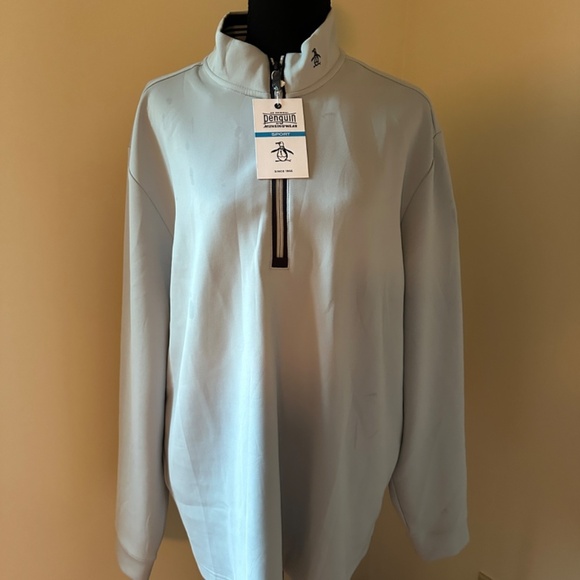 *ORIGINAL PENGUIN* Men's Light Blue Long Sleeve Sweatshirt Size Large NWT - Picture 1 of 10